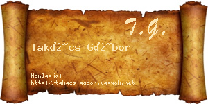 Takács Gábor névjegykártya